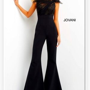 JVN by Jovani Elegant Black Tulle Jumpsuit new with tags